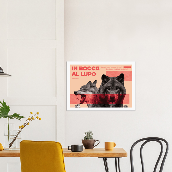 Italian Idiom Poster - In the mouth of the wolf