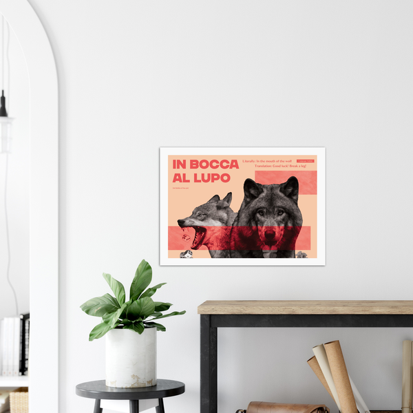 Italian Idiom Poster - In the mouth of the wolf