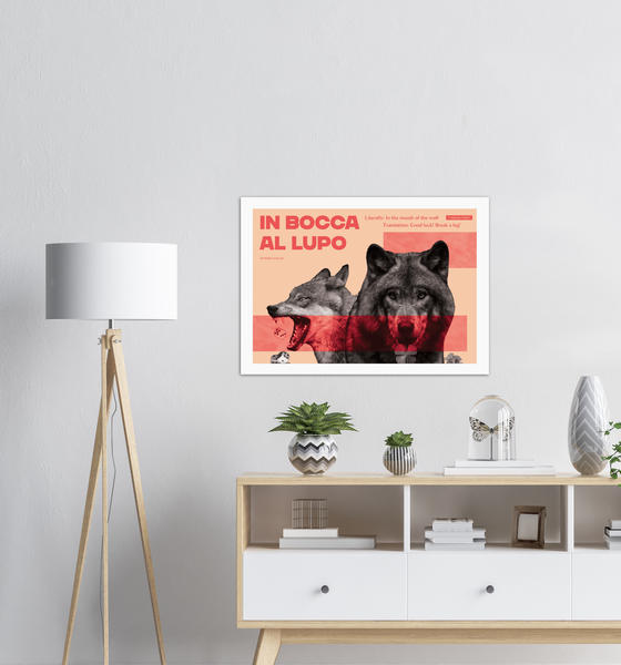 Italian Idiom Poster - In the mouth of the wolf