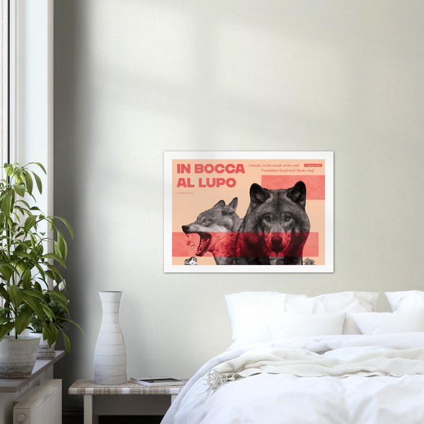 Italian Idiom Poster - In the mouth of the wolf