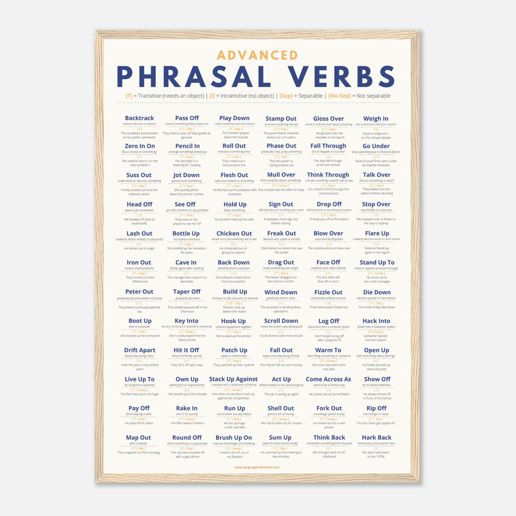 Advanced English Phrasal Verbs Poster