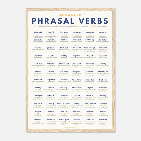 Advanced English Phrasal Verbs Poster