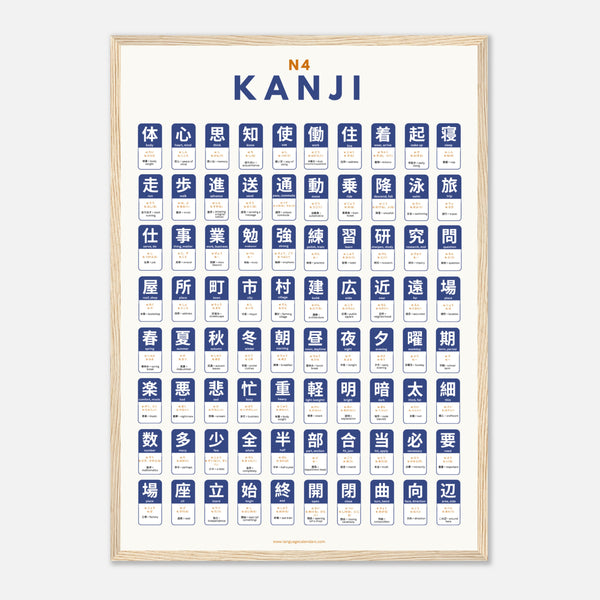 Japanese N4 Kanji Poster