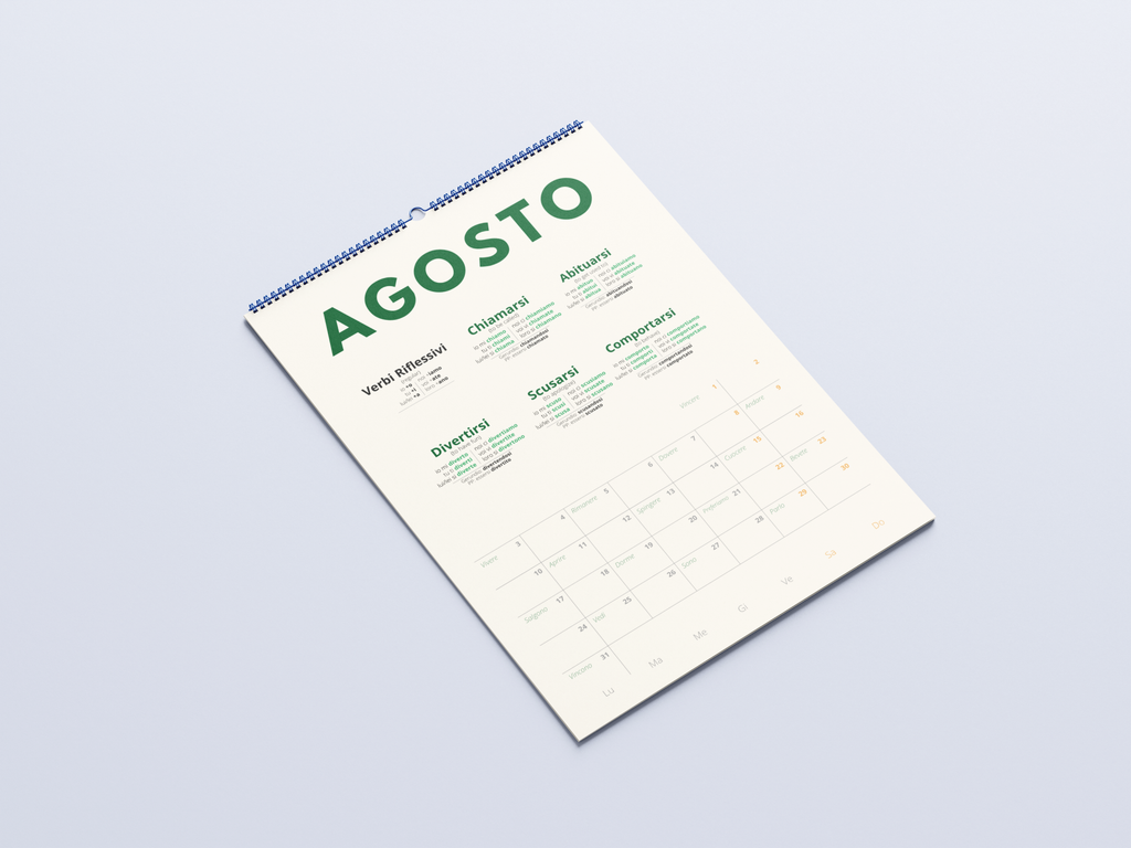 Italian Verb Calendar 2026