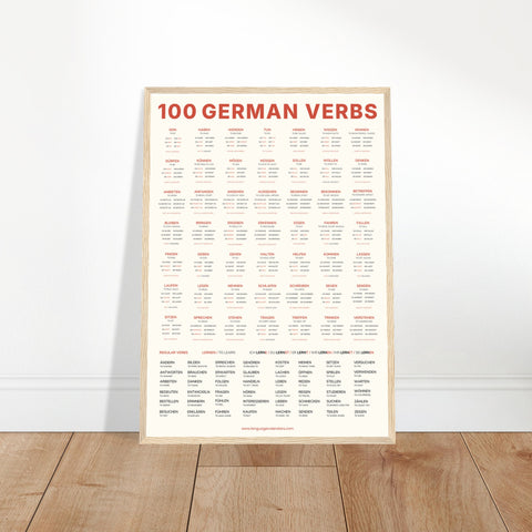 100 German Verbs Poster