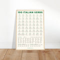 100 Italian Verbs Poster
