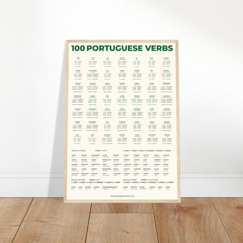 100 Portuguese Verbs Poster