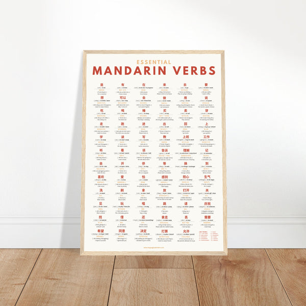 Essential Mandarin Verbs Poster