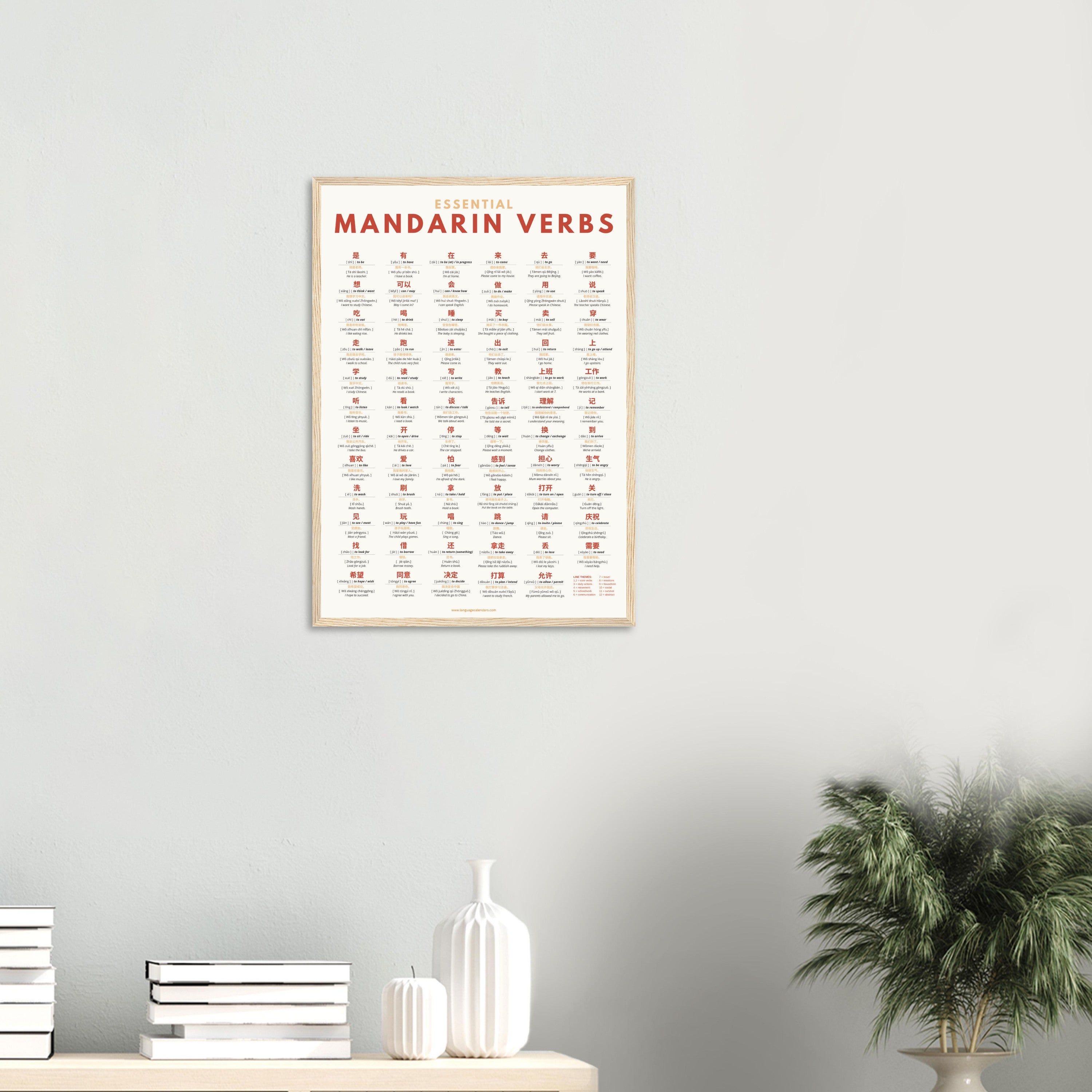 Essential Mandarin Verbs Poster