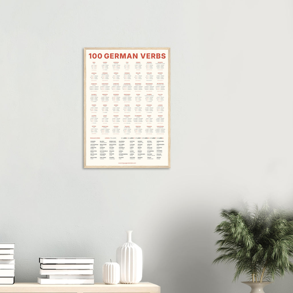 100 German Verbs Poster
