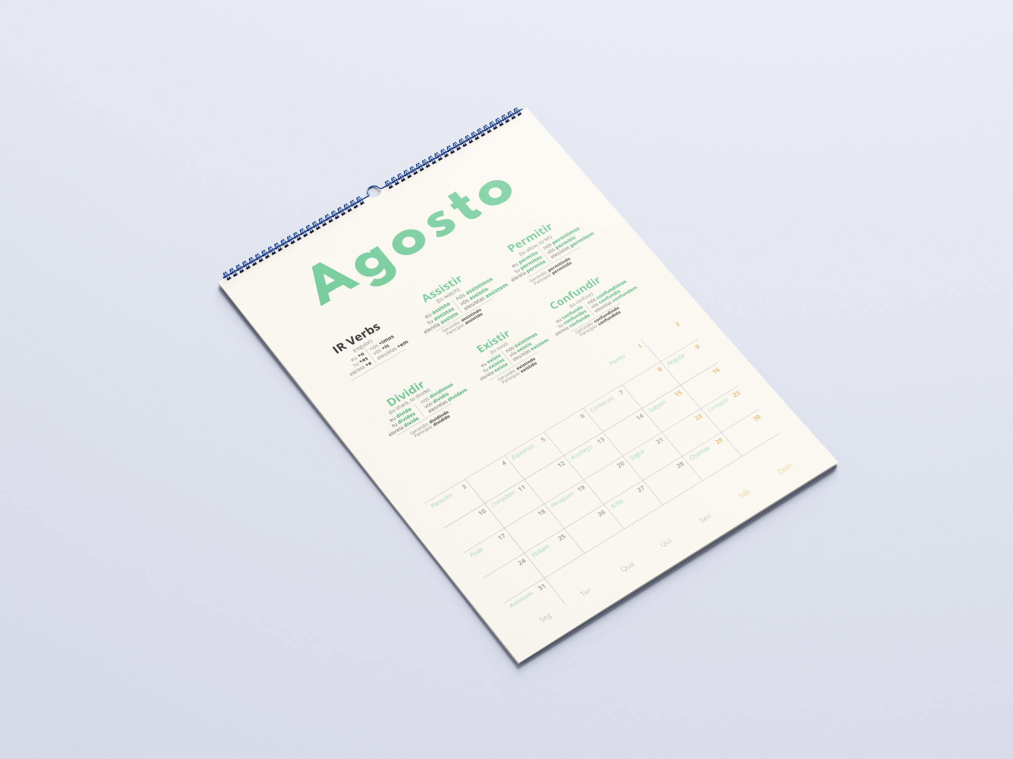 Portuguese Verb Calendar 2026