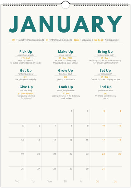 English Phrasal Verb Calendar 2026