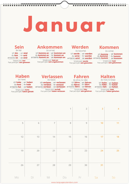 German Verb Calendar 2026