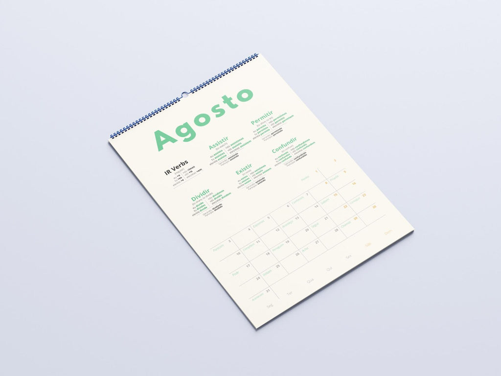 Portuguese Verb Calendar 2027 – Language Learning, A3 Wall Calendar