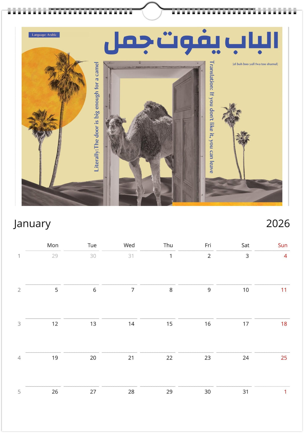 Idioms From Around The World Calendar | Languages and Culture 2027