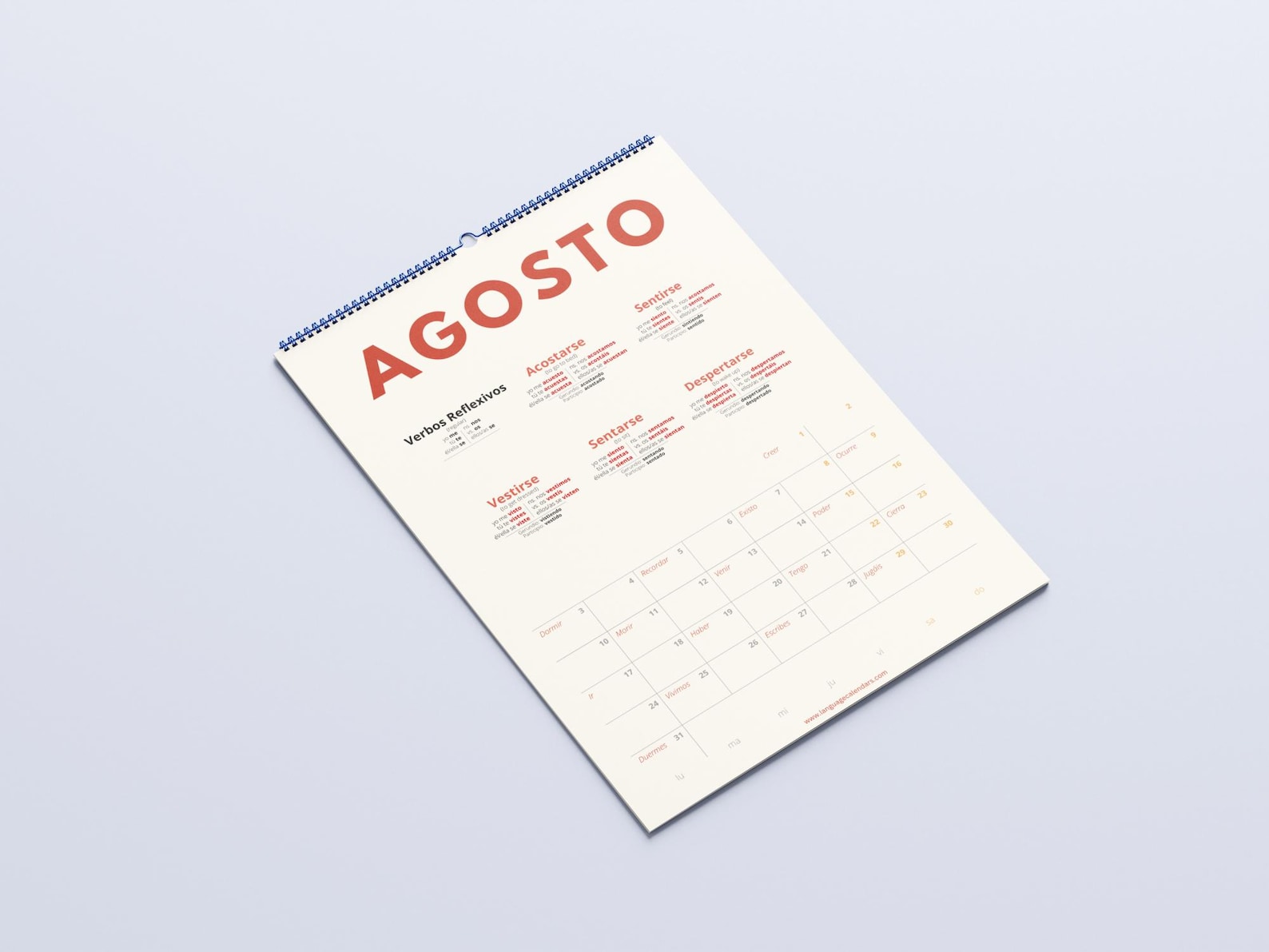 Spanish Verb Calendar 2027 – Language Learning, A3 Wall Calendar