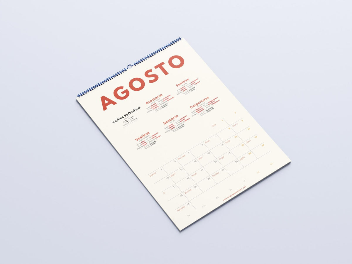 Spanish Verb Calendar 2027 – Language Learning, A3 Wall Calendar
