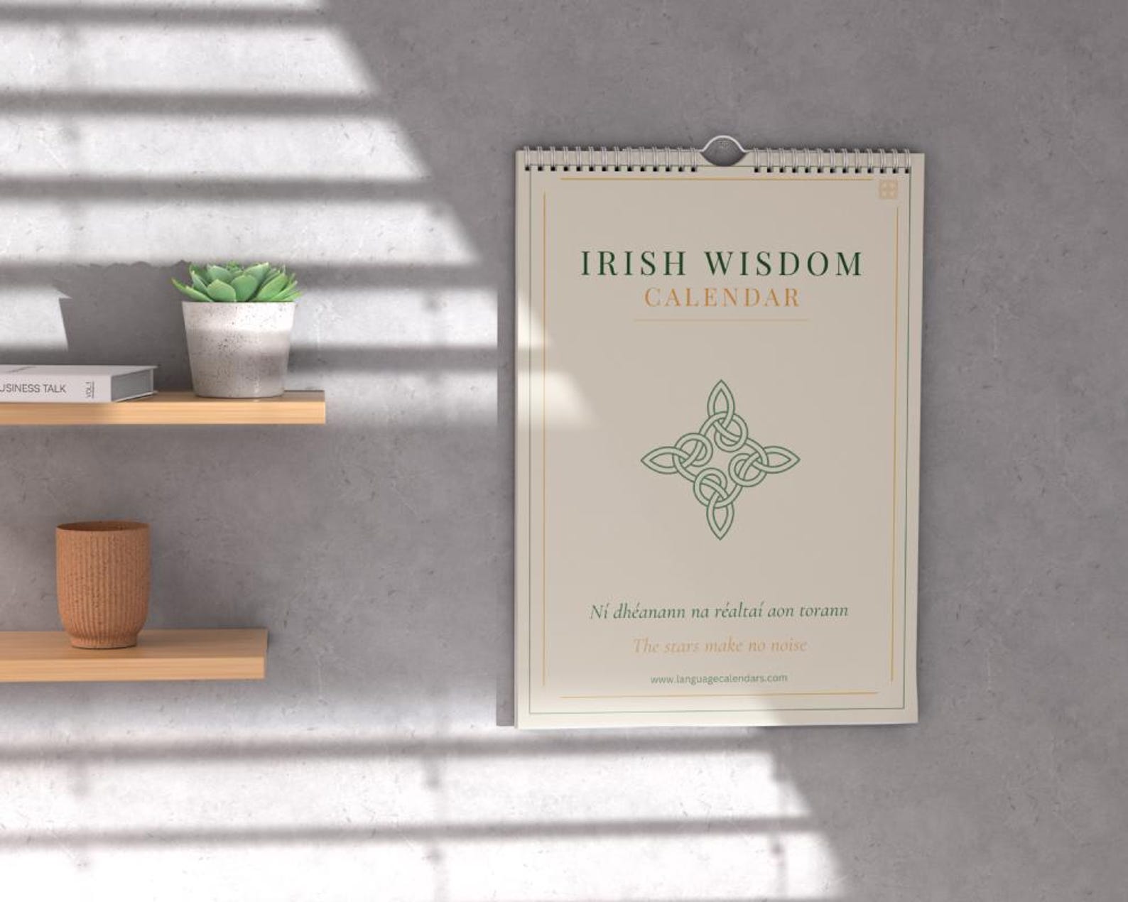 Irish Wisdom Wall Calendar 2027 | Gaeilge Celtic Learner Gift