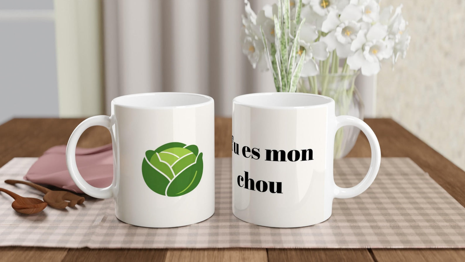 Romantic French Valentine’s Day Mug | Funny Translation Gift Mon Chou
