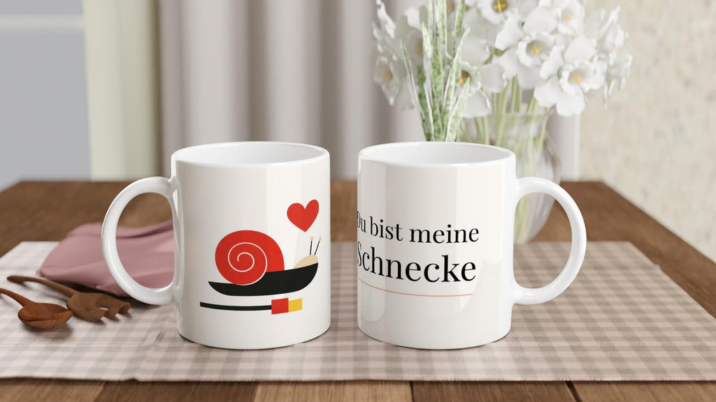 Romantic German Mug – Du Bist Meine Schnecke | Cute Valentine’s Day Coffee Cup
