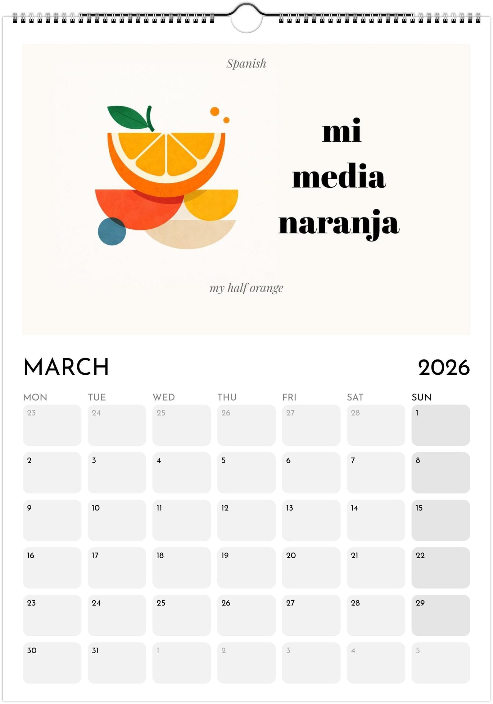 Love Around the World 2027 Calendar – Romantic & Funny Terms of Endearment from Around the Globe | Valentine’s Gift | A3 Wall Calendar