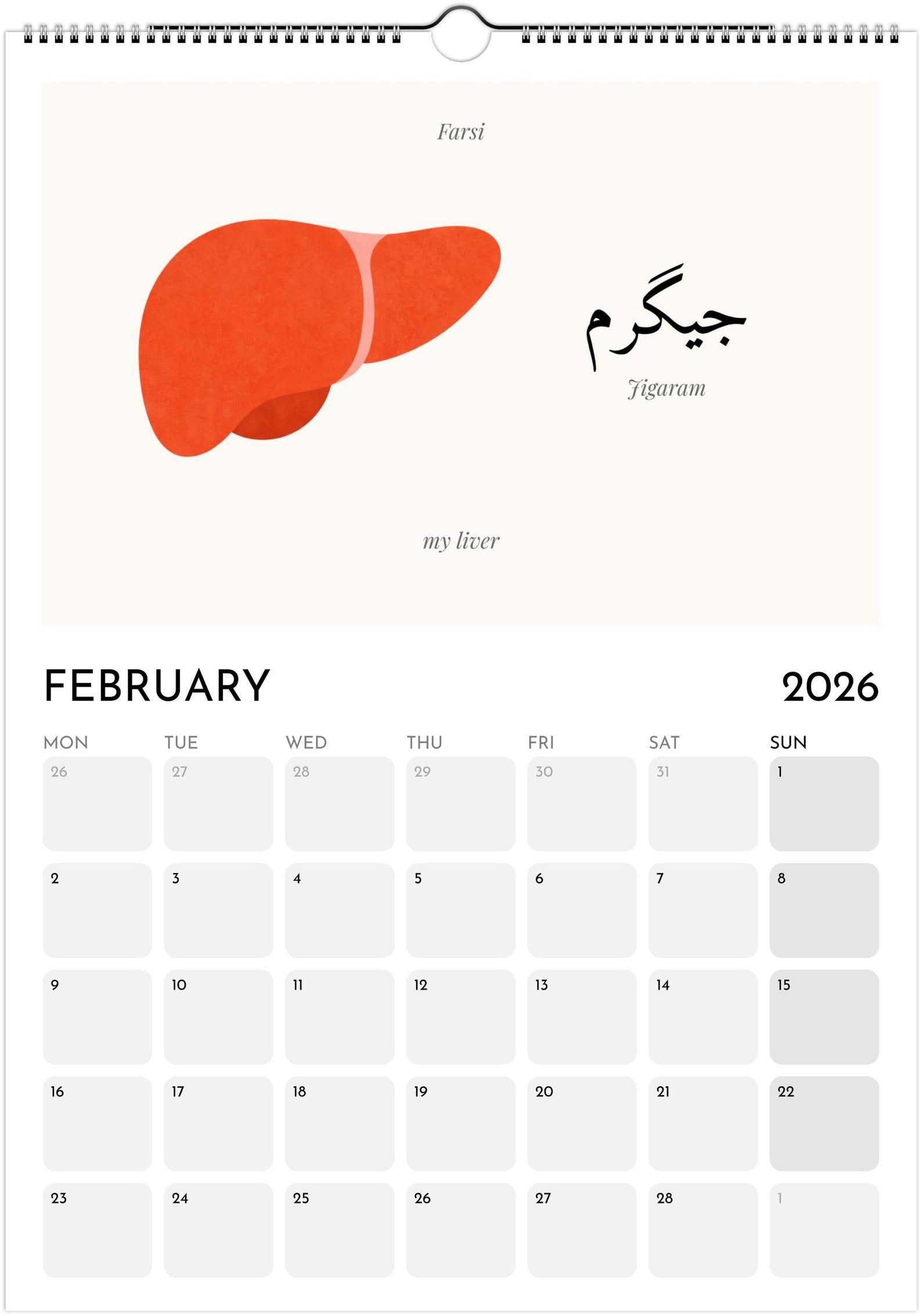 Love Around the World 2027 Calendar – Romantic & Funny Terms of Endearment from Around the Globe | Valentine’s Gift | A3 Wall Calendar