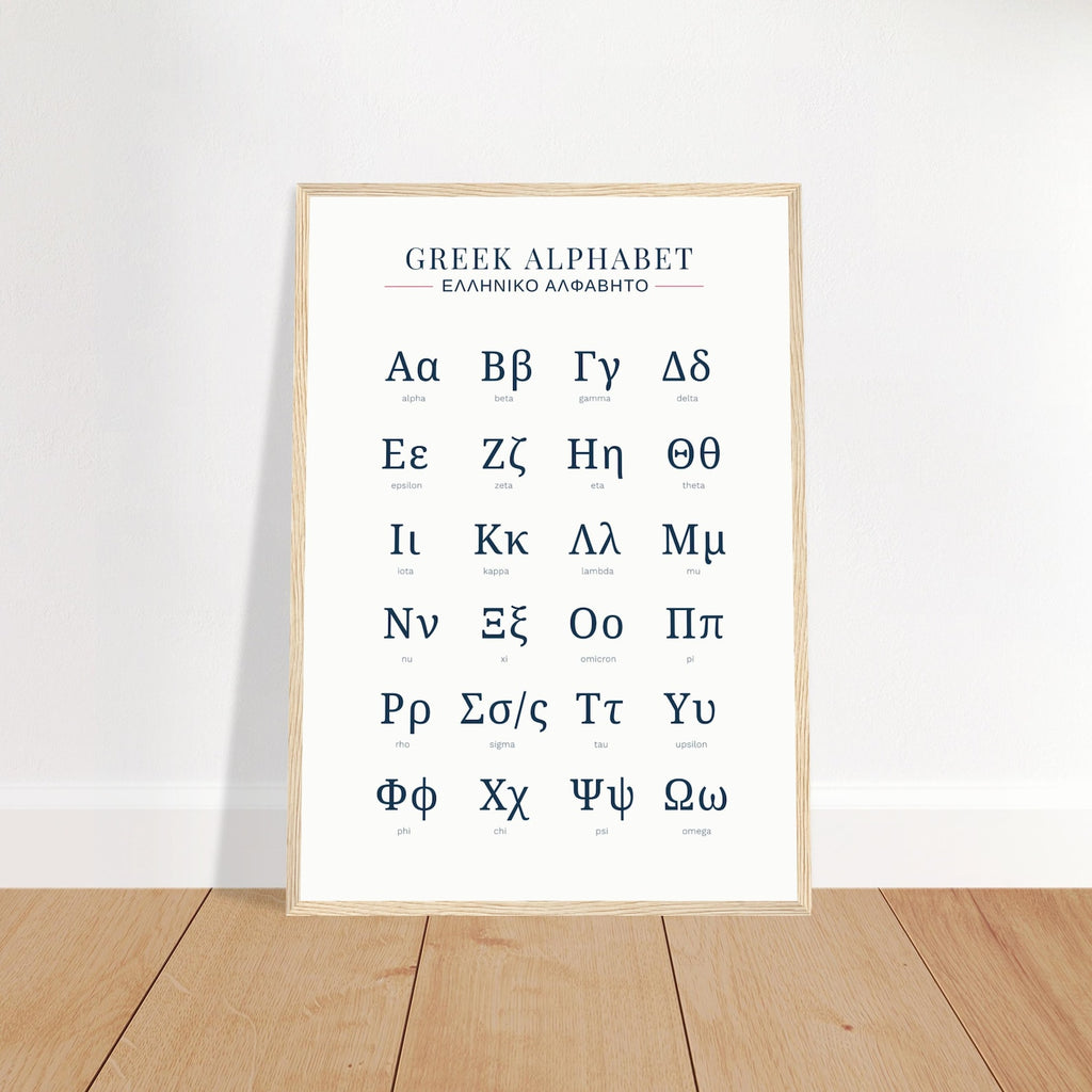 Greek Alphabet Poster | Minimalist Language Print | Greek Letters Wall Art | Modern Educational Poster | Gift for Language Lovers