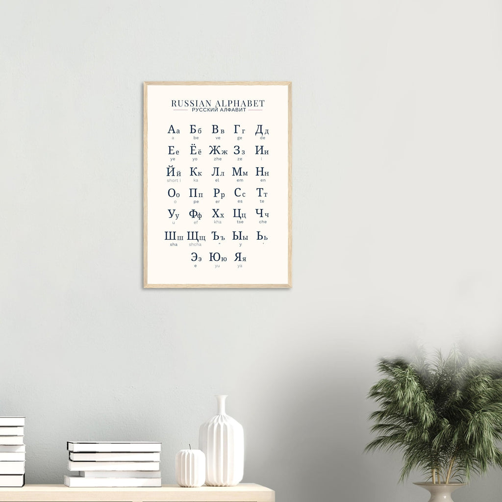 Russian Alphabet Poster (Cyrillic Chart) – Learn Russian Letters Fast | Minimalist Language Learning Print | Russian Study Guide | Wall Art