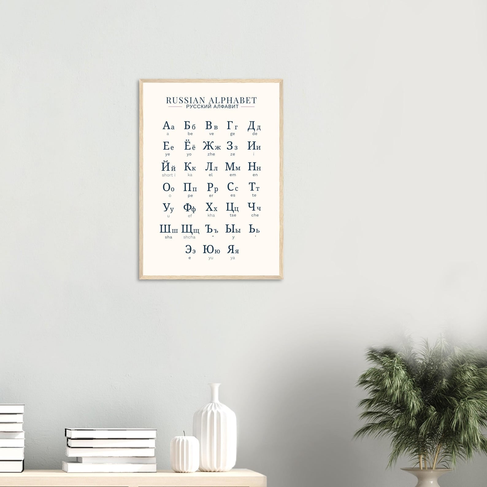 Russian Alphabet Poster (Cyrillic Chart) – Learn Russian Letters Fast | Minimalist Language Learning Print | Russian Study Guide | Wall Art