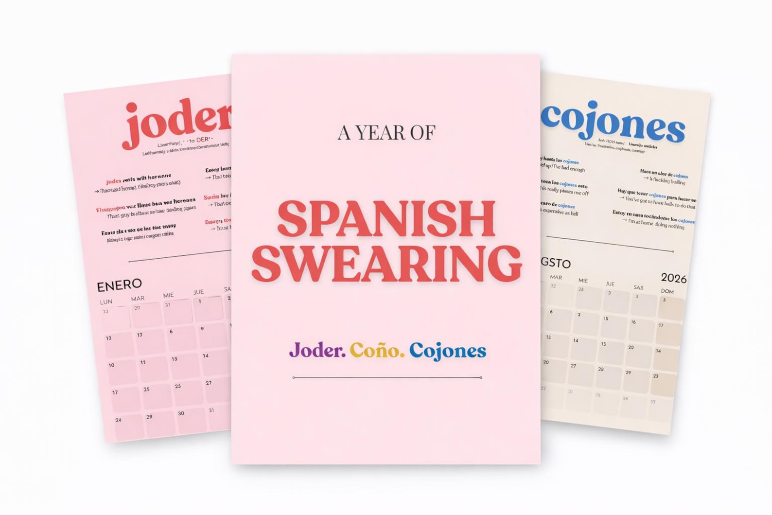 Spanish Swear Words Calendar 2027 | Funny Spanish Gift | Learn Real Spanish Slang | A3 Wall Calendar | Joder Coño Cojones