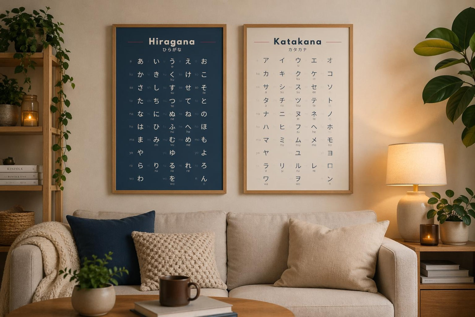 Hiragana & Katakana Bundle – Japanese Writing System Poster Set -Learn Japanese Wall Art – Minimalist Japanese Alphabet Prints – Study Decor