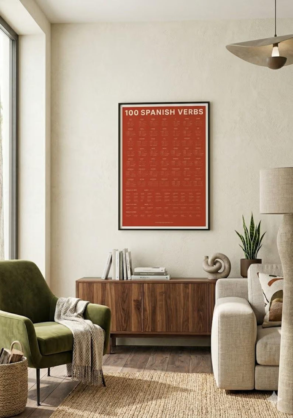 100 Spanish Verbs Poster