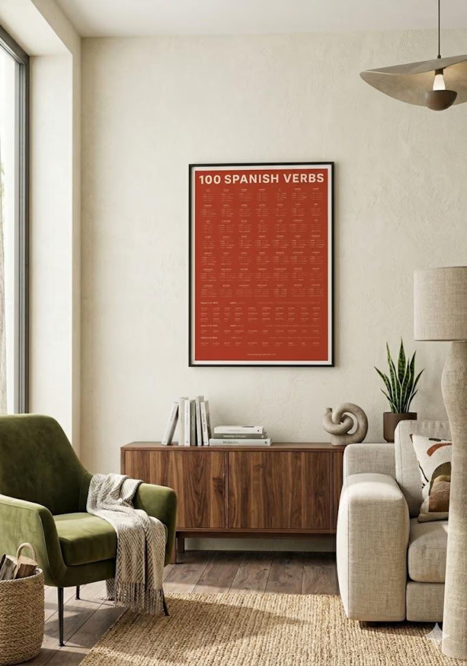 100 Spanish Verbs Poster