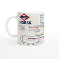 NORWEGIAN METRO MUG | Learn Norsk Vocabulary | Language Learning Gift | Norwegian Teacher Gift | Coffee Mug for Norwegian Learners