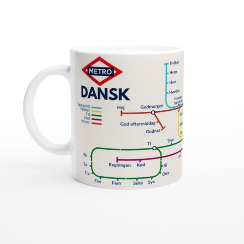 DANISH METRO MUG | Learn Danish Vocabulary | Danish Language Gift | Coffee Mug for Danish Learners
