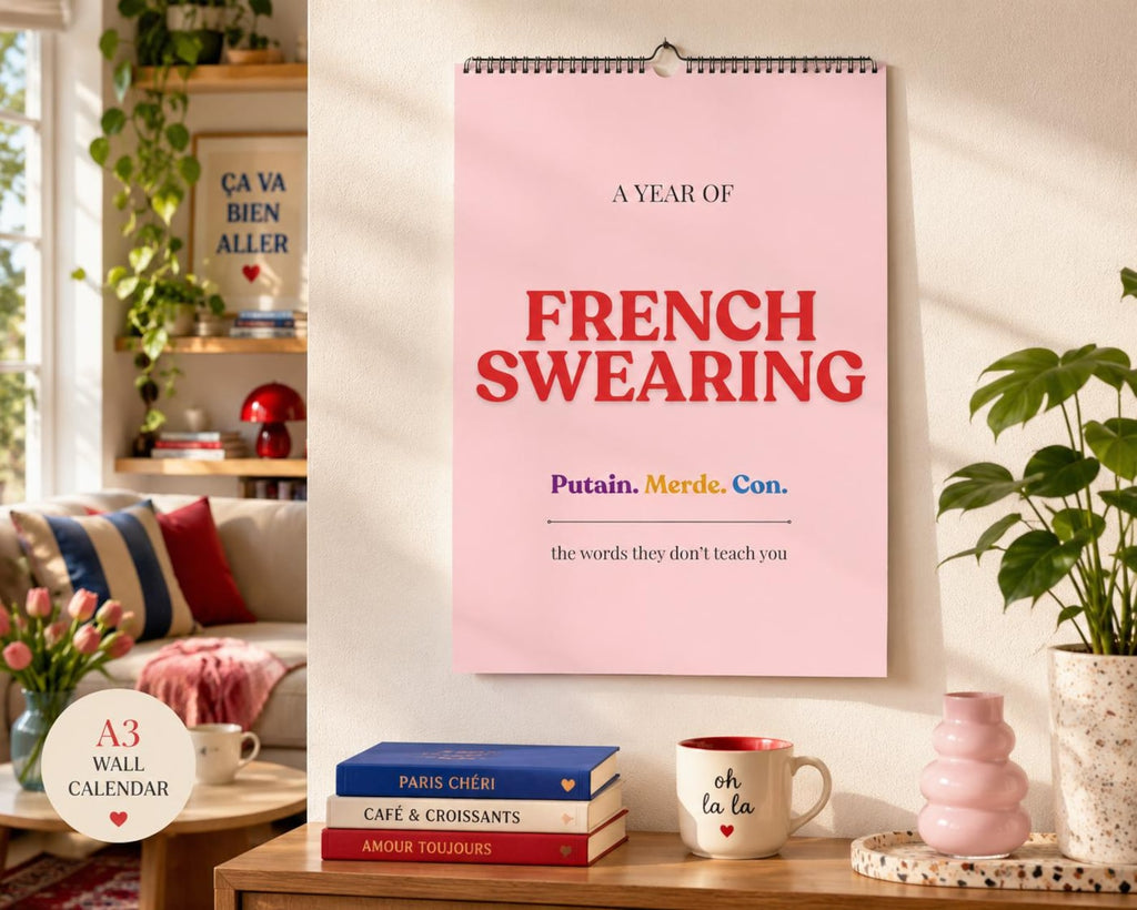 French Swearing Calendar 2027 | Learn French Slang & Swear Words | Funny French Gift | A3 Wall Calendar | Adult Language Learning Gift
