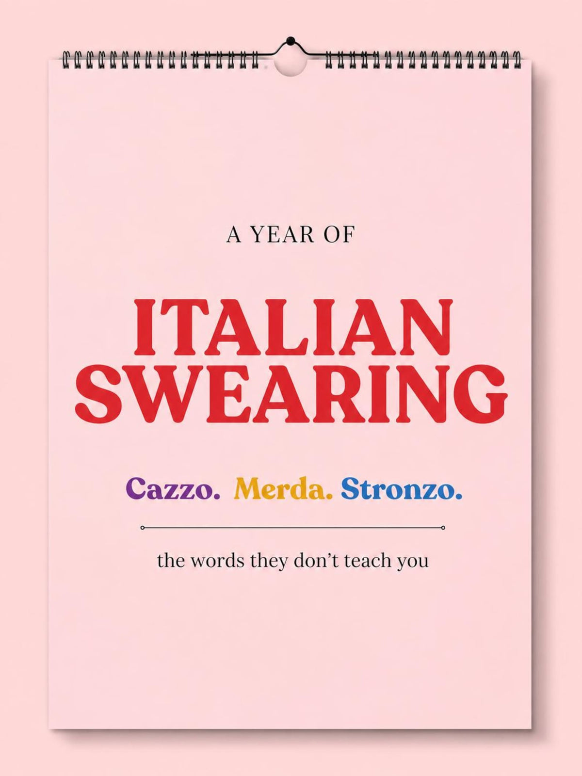 Italian Swearing Calendar 2027 | Learn Italian Slang & Swear Words | Funny Italian Gift | A3 Wall Calendar | Adult Language Learning Gift