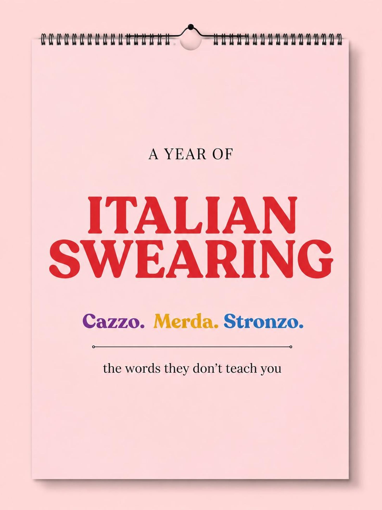 Italian Swearing Calendar 2027 | Learn Italian Slang & Swear Words | Funny Italian Gift | A3 Wall Calendar | Adult Language Learning Gift