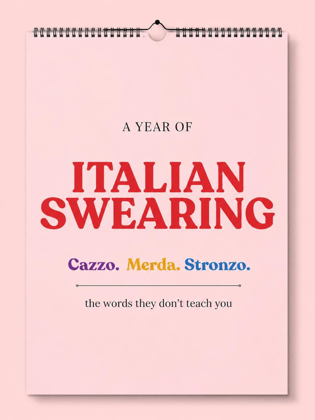 Italian Swearing Calendar 2027 | Learn Italian Slang & Swear Words | Funny Italian Gift | A3 Wall Calendar | Adult Language Learning Gift
