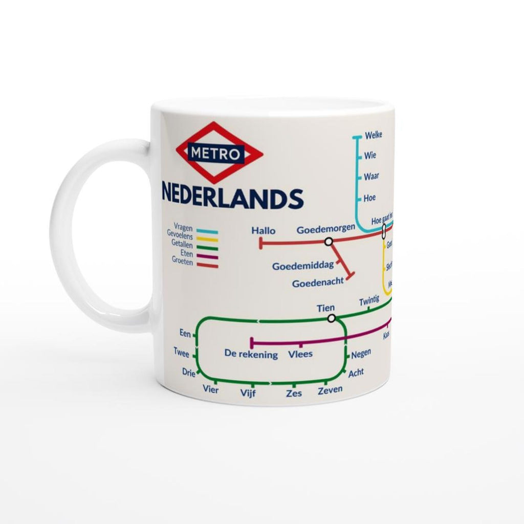 DUTCH METRO MUG | Learn Dutch Vocabulary | Dutch Language Gift | Coffee Mug for Dutch Learners