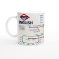 ENGLISH METRO MUG | Learn English Vocabulary | English Language Gift | Coffee Mug for English Learners