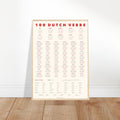 100 Dutch Verbs | A2 Minimalist Language Poster