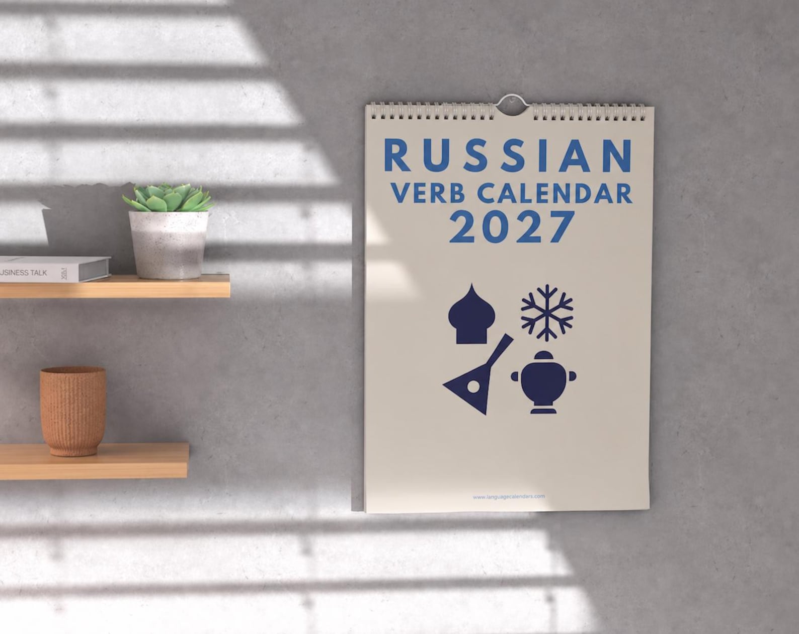 Russian Verb Calendar 2027 – Language Learning, A3 Wall Calendar