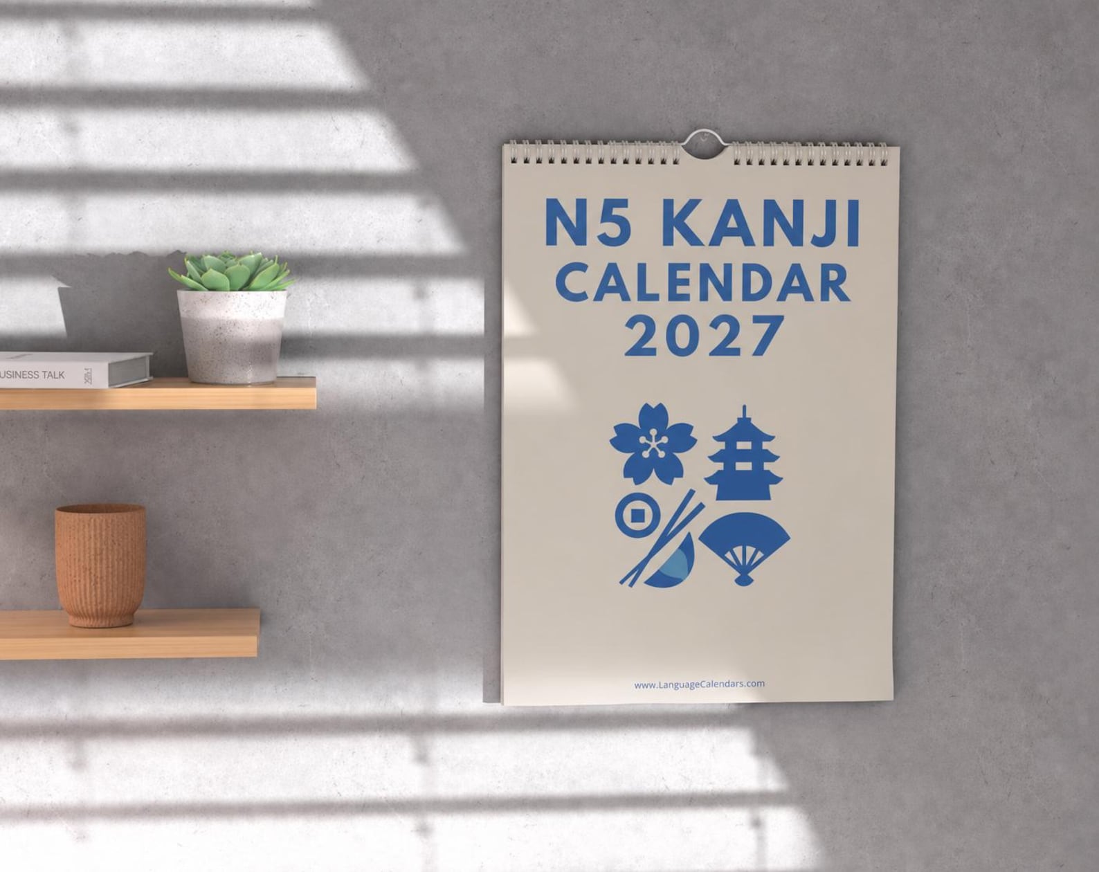 Japanese N5 Kanji Calendar 2027 – Language Learning, A3 Wall Calendar