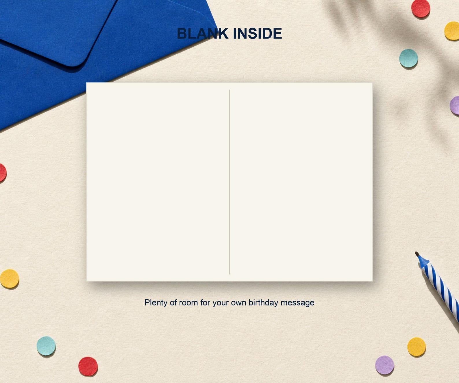 French Birthday Card, Metro Joyeux Anniversaire Map Design, 5x7, Blank Inside