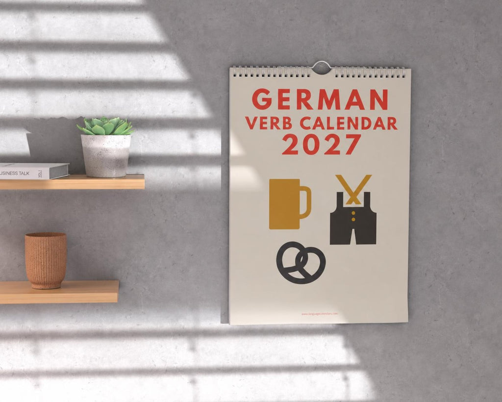 German Verb Calendar 2027 – Language Learning, A3 Wall Calendar