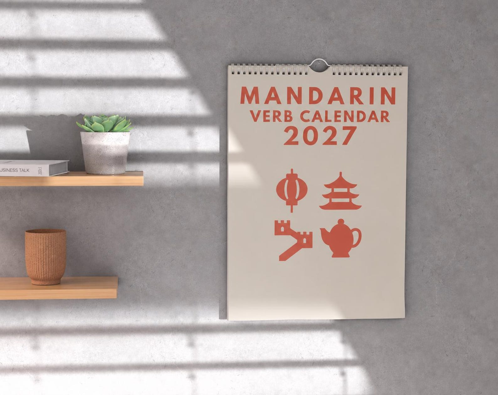 Mandarin Verb Calendar 2027 – Language Learning, A3 Wall Calendar