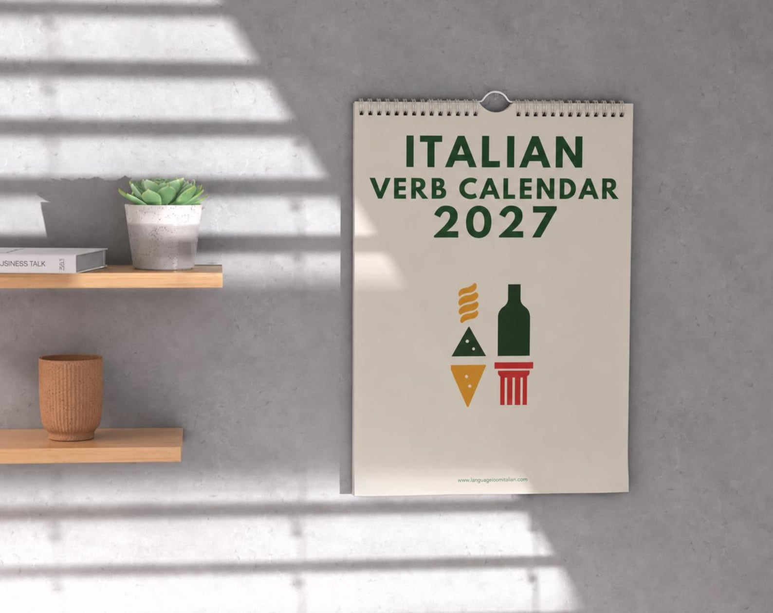 Italian Verb Calendar 2027 – Language Learning, A3 Wall Calendar