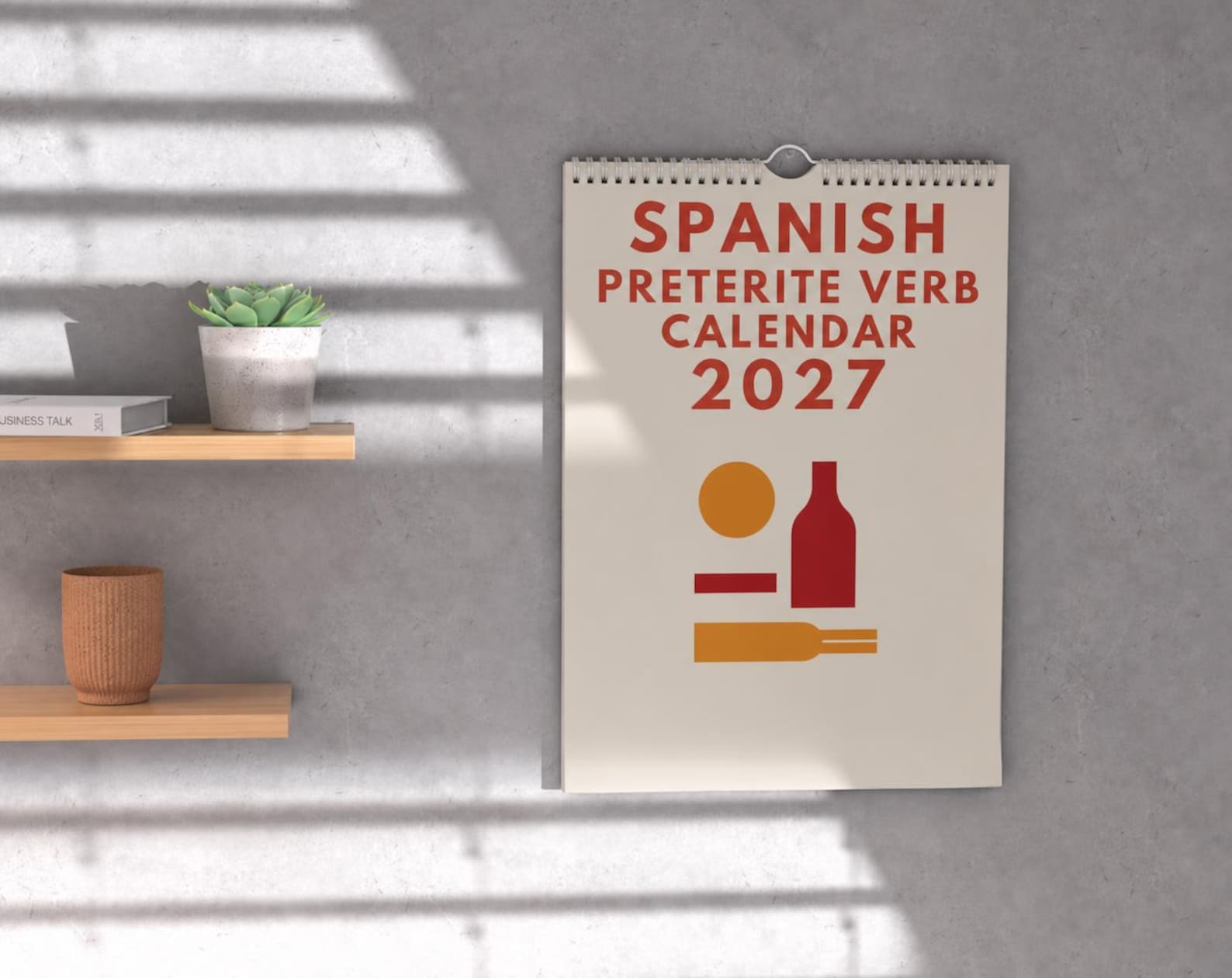 Spanish Preterite Verb Calendar 2027 – Language Learning, A3 Wall Calendar