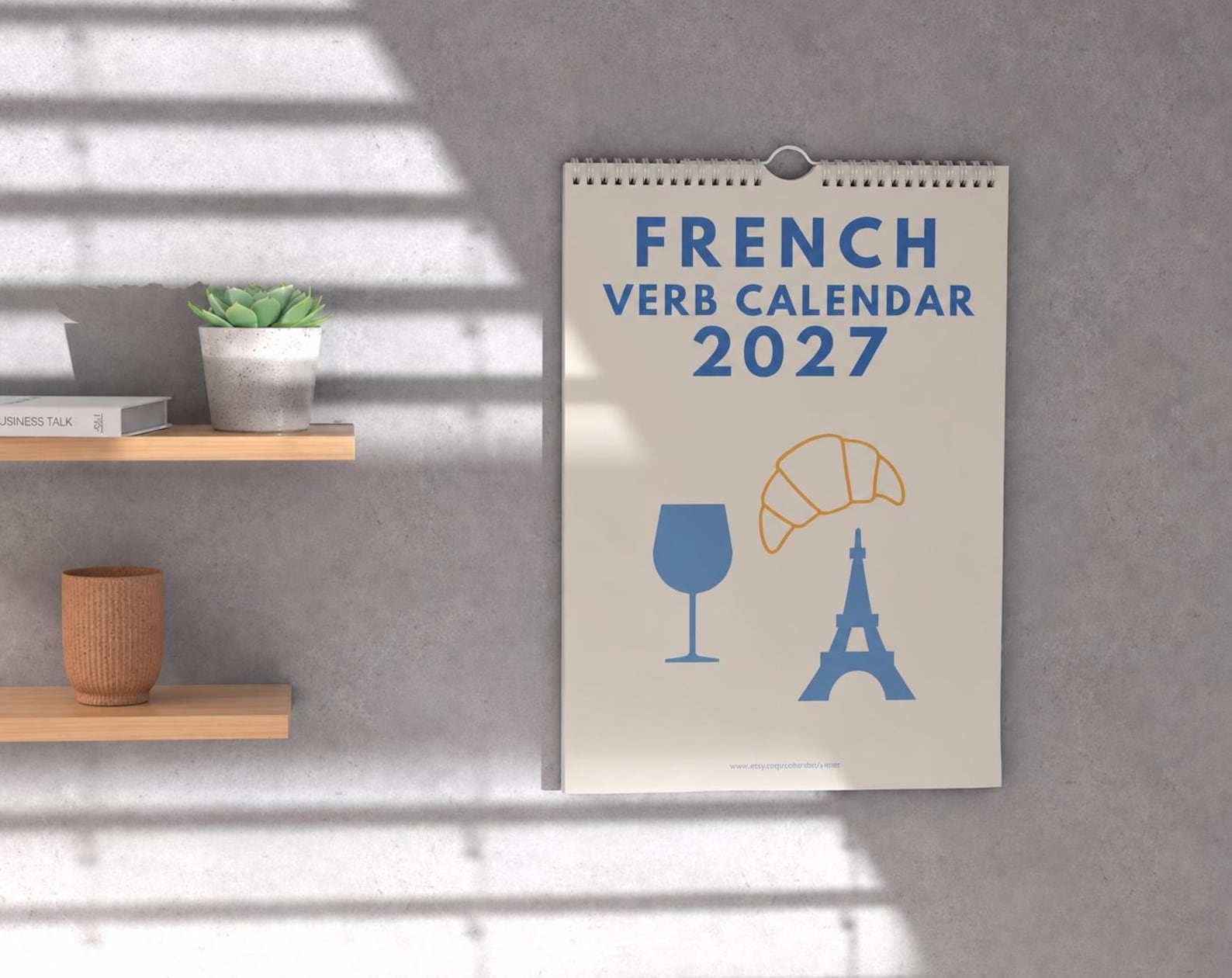 French Verb Calendar 2027 – Language Learning, A3 Wall Calendar